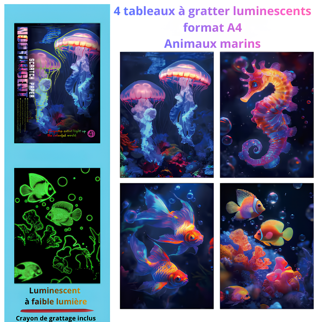 Tableau à gratter - Règne animal