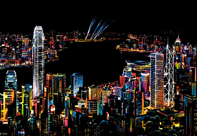 Tableau à gratter-Lumières nocturnes